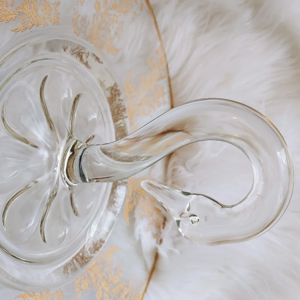 Vintage Serving Plate Swan Handle